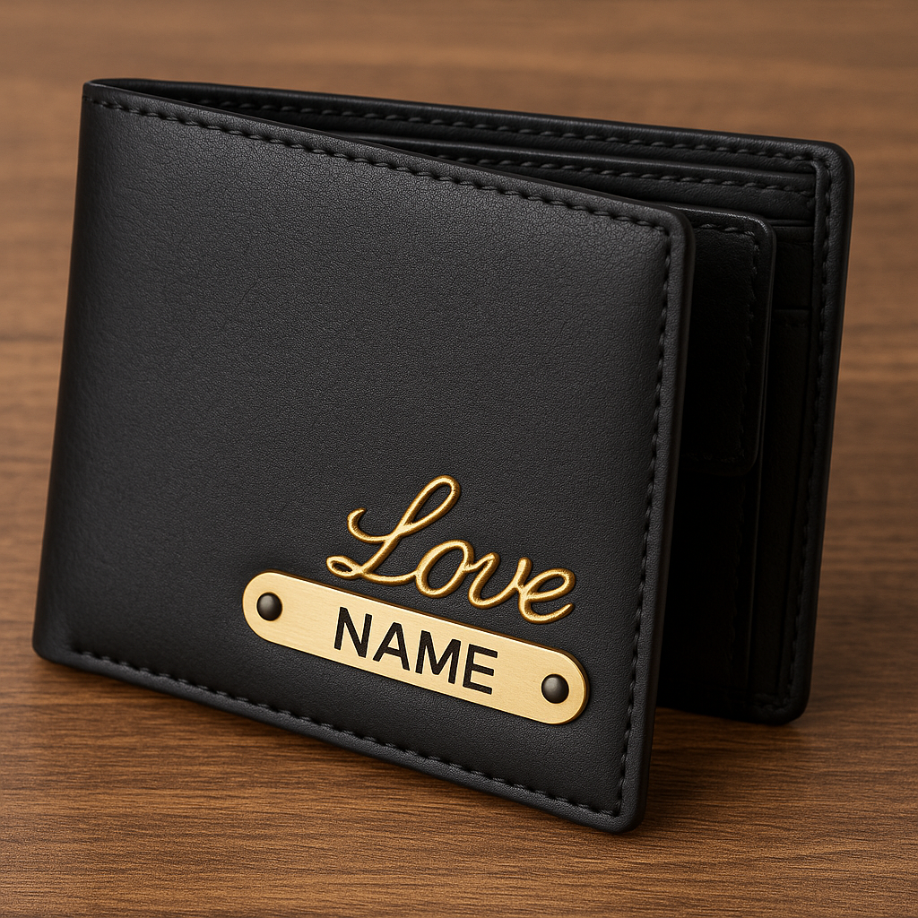 Cherish Wares Personalized CP Changer Wallet – Premium Black Faux Leather | Stylish Custom Gift for Him