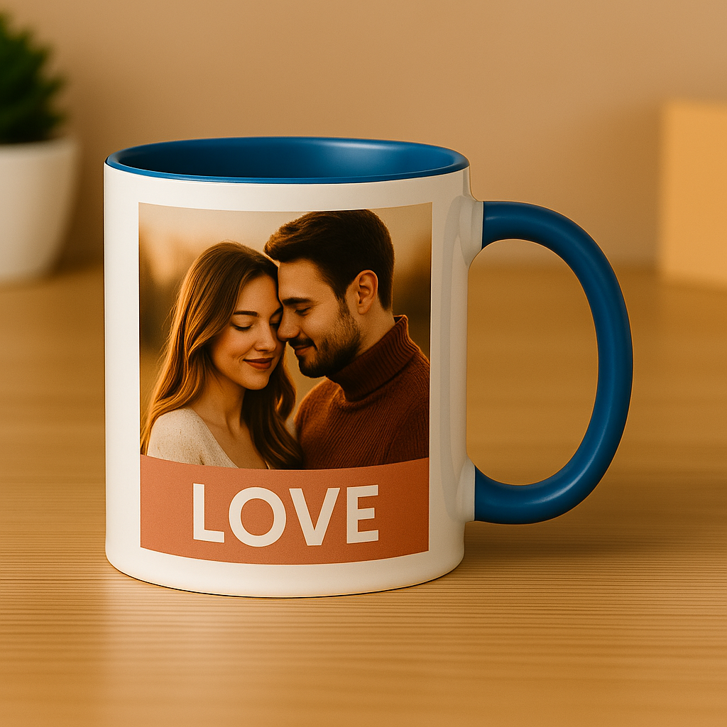 Cherish Wares Personalized Inner Colour Mug (Blue) - Premium Print | Perfect Gift for Loved Ones