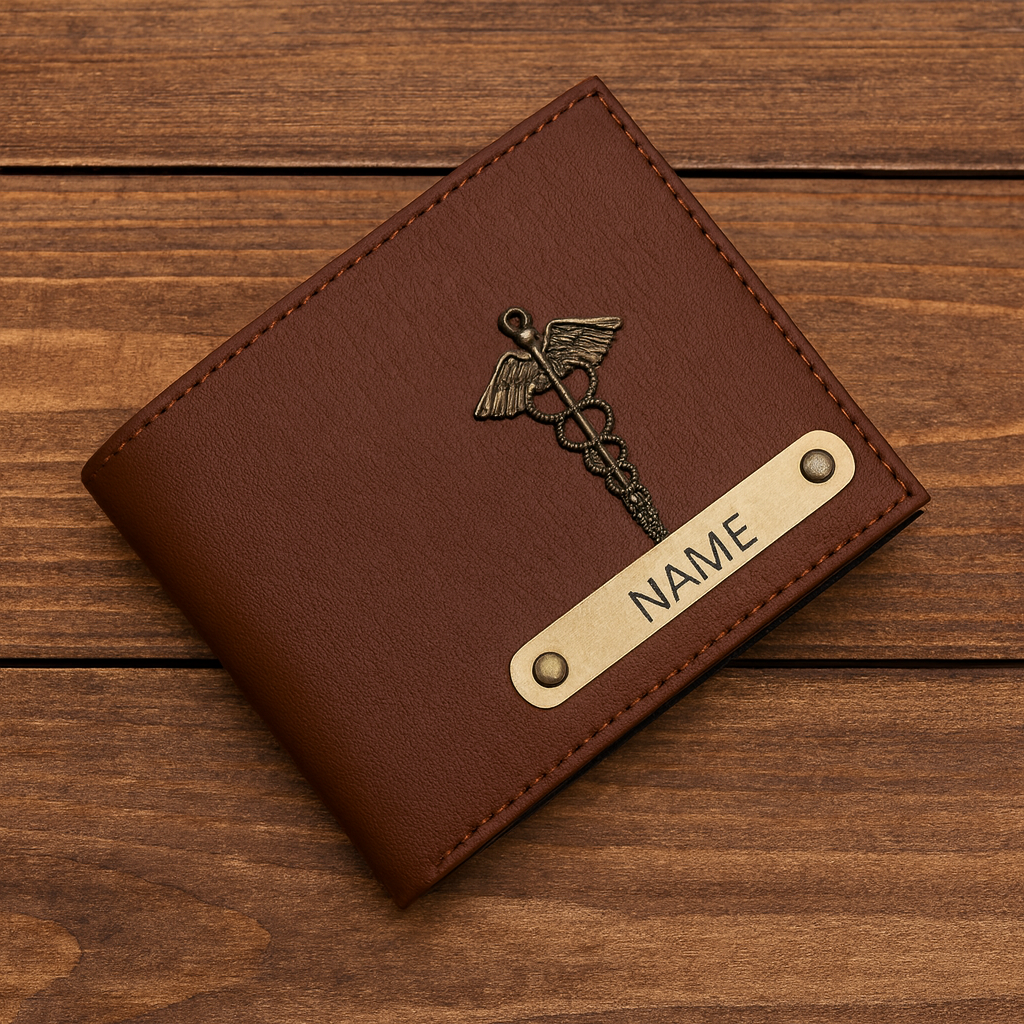 Cherish Wares Personalized CP Texture Wallet – Premium Brown Faux Leather | Stylish Custom Gift for Him