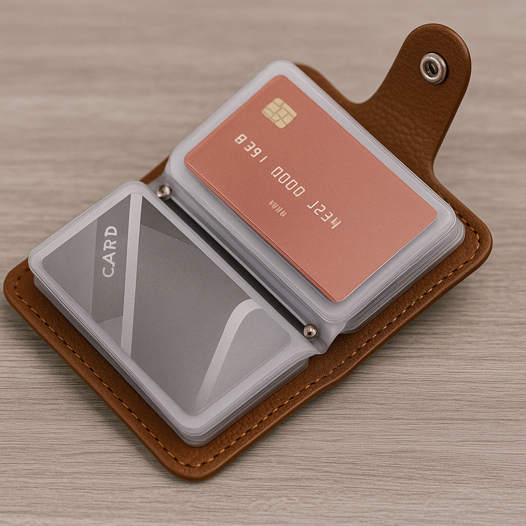 Cherish Wares Personalized Faux Leather Multi Card Holder (Brown) | Stylish Custom Gift for Him