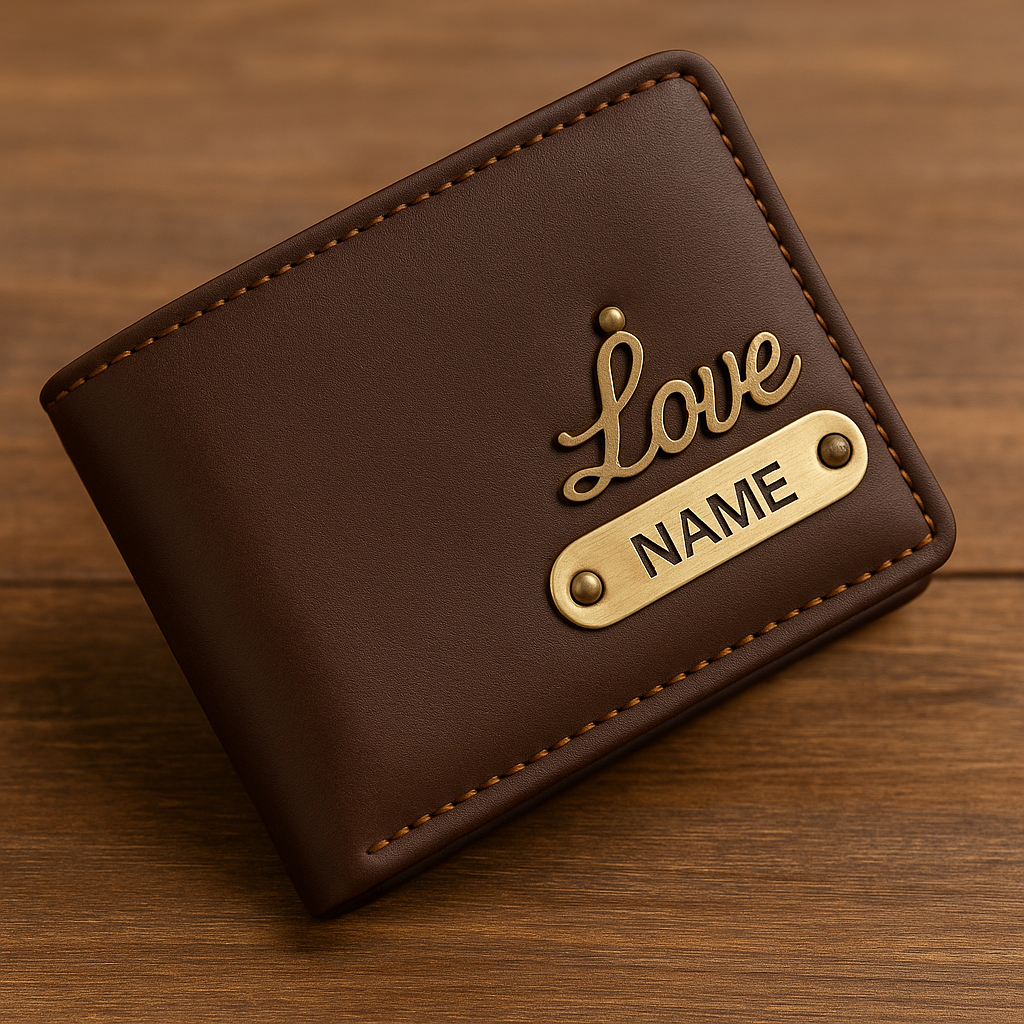 Cherish Wares Personalized Premium CP Wallet (Brown) – High-Quality Faux Leather | Stylish Custom Gift for Him