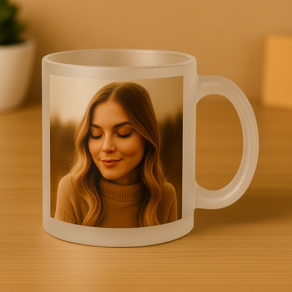 Cherish Wares Personalized Frosted Glass Mug - Premium Print | Perfect Gift for Loved Ones