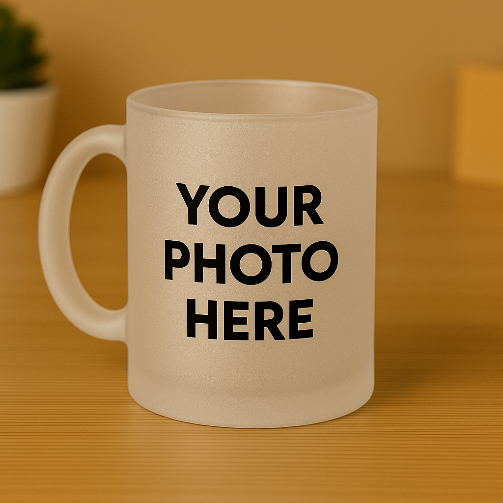 Cherish Wares Personalized Frosted Glass Mug - Premium Print | Perfect Gift for Loved Ones