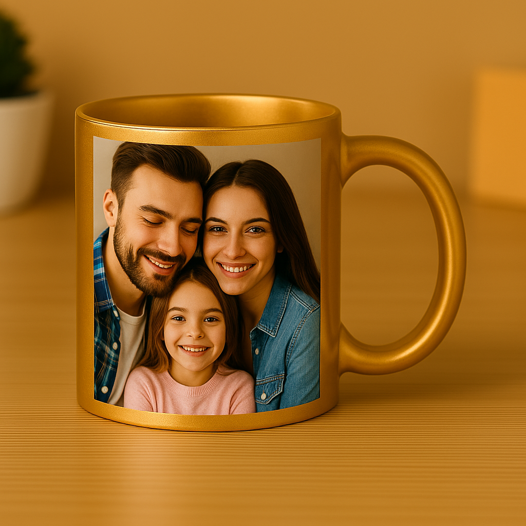 Cherish Wares Personalized Golden Chrome Mug - Premium Print | Perfect Gift for Loved Ones