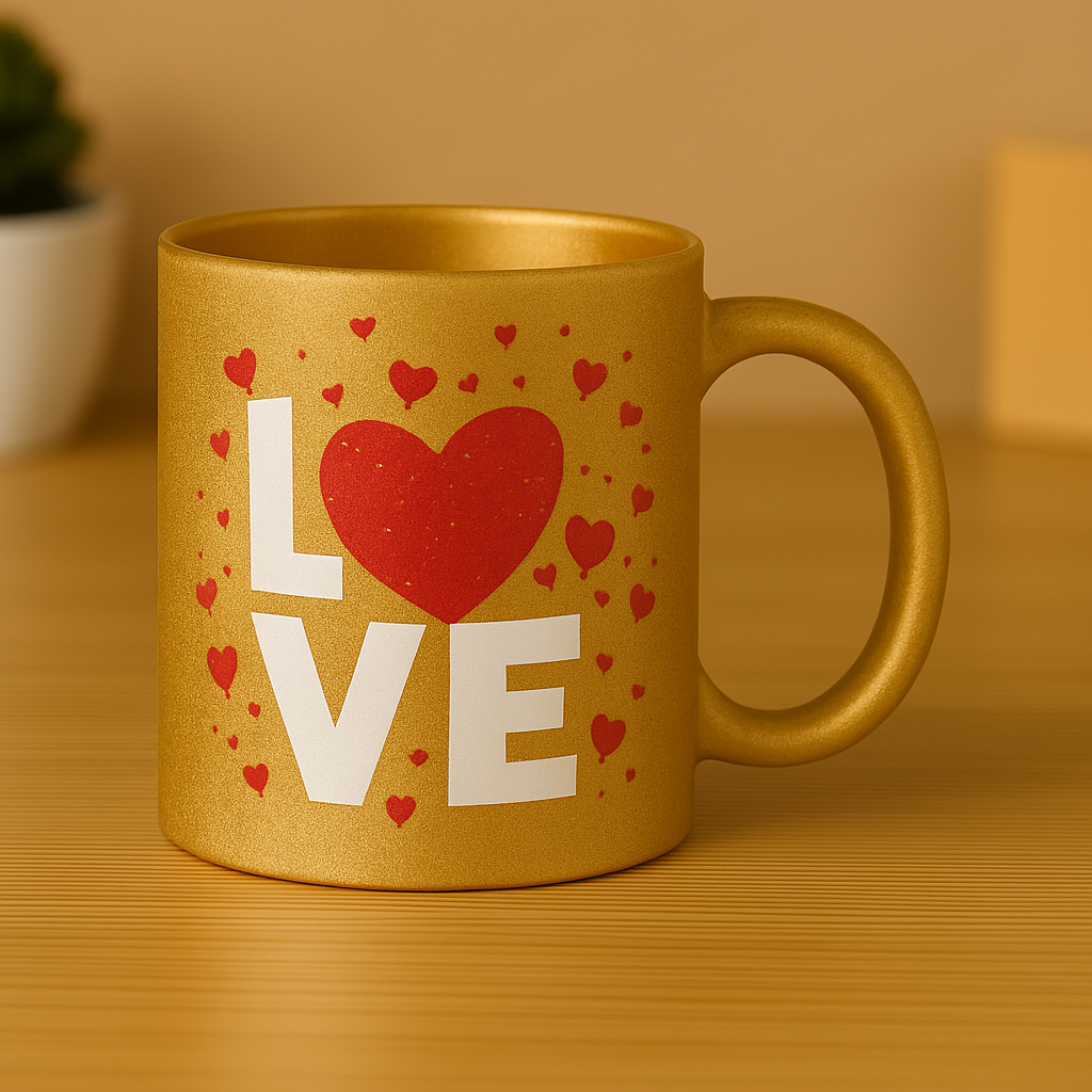 Cherish Wares Personalized Golden Glitter Mug - Premium Print | Perfect Gift for Loved Ones