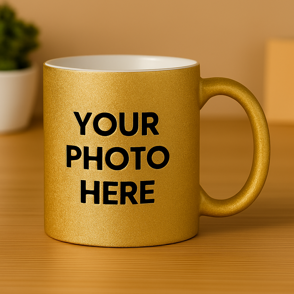 Cherish Wares Personalized Golden Glitter Mug - Premium Print | Perfect Gift for Loved Ones