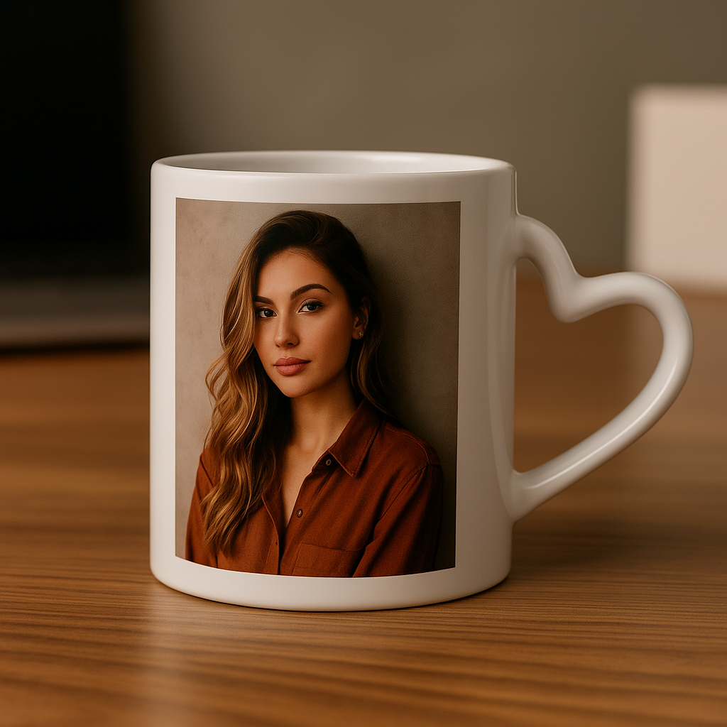 Cherish Wares Personalized Heart Handle Mug – Premium Print | Perfect Gift for Loved Ones