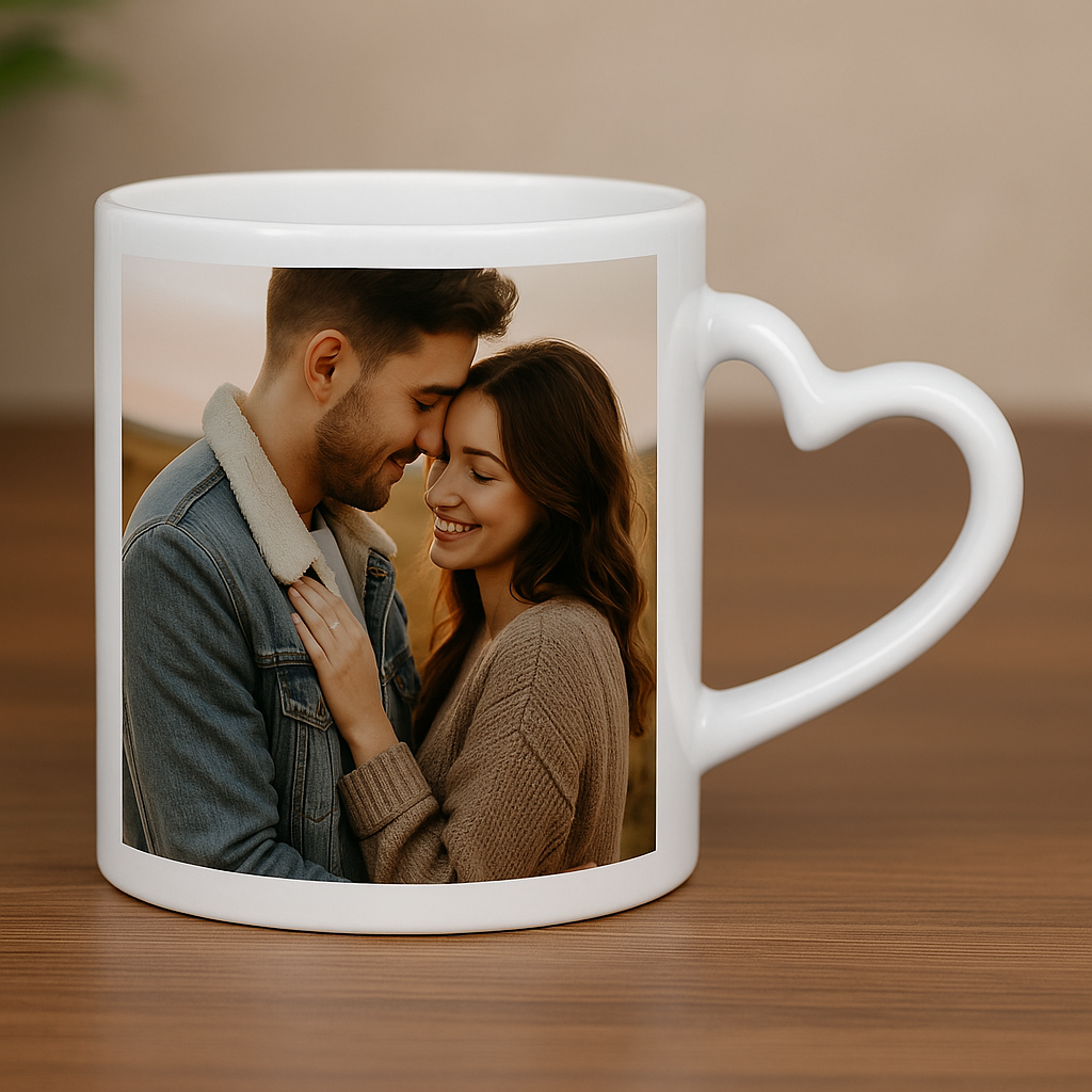Cherish Wares Personalized Heart Handle Mug – Premium Print | Perfect Gift for Loved Ones