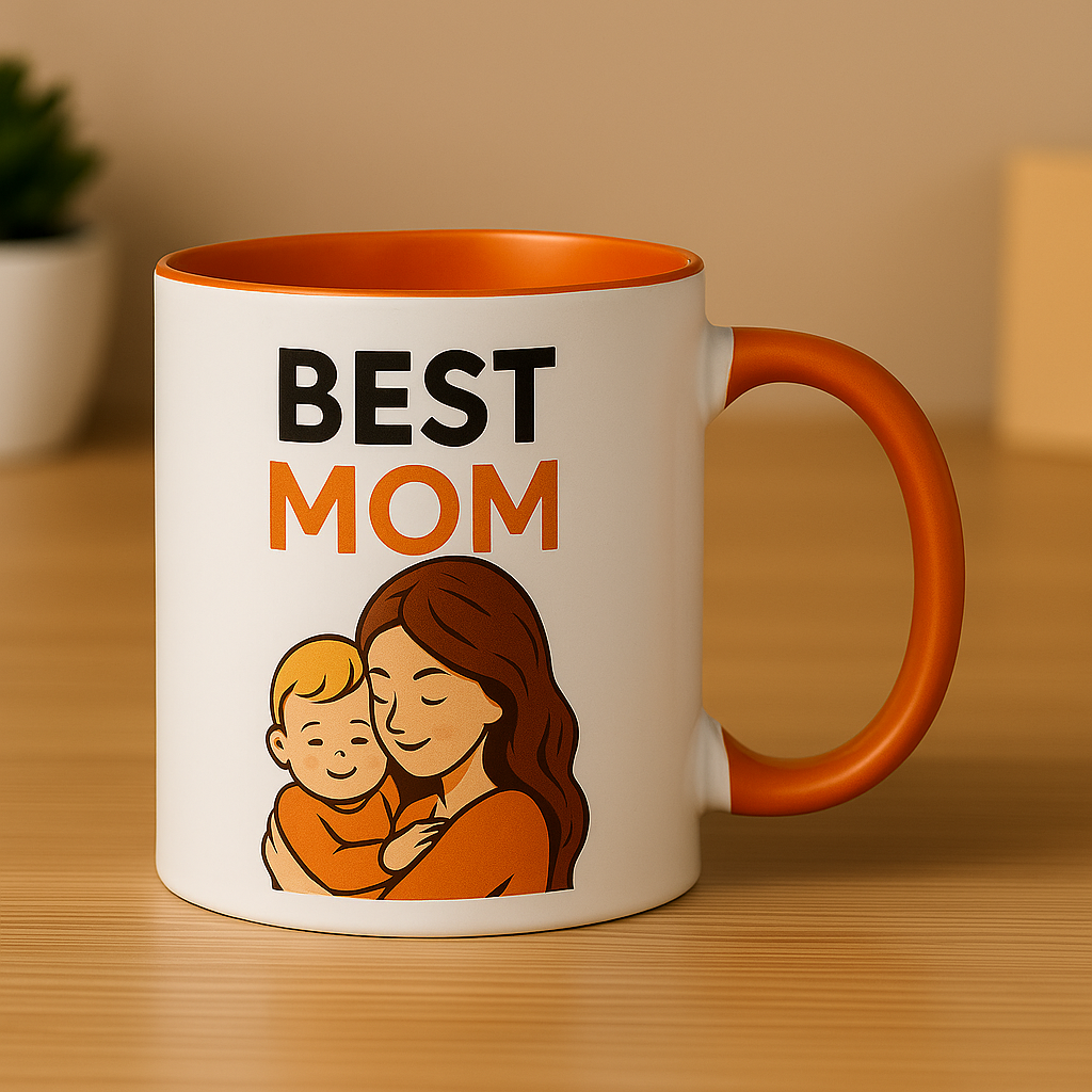 Cherish Wares Personalized Inner Colour Mug (Orange) - Premium Print | Perfect Gift for Loved Ones