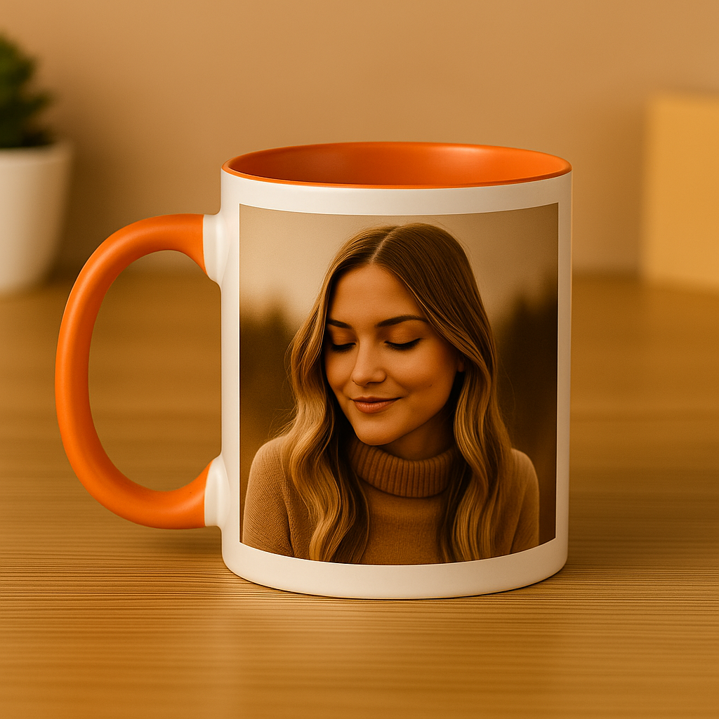 Cherish Wares Personalized Inner Colour Mug (Orange) - Premium Print | Perfect Gift for Loved Ones