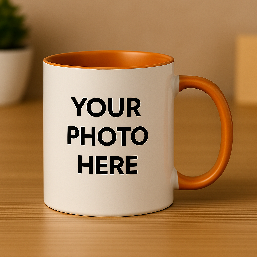 Cherish Wares Personalized Inner Colour Mug (Orange) - Premium Print | Perfect Gift for Loved Ones