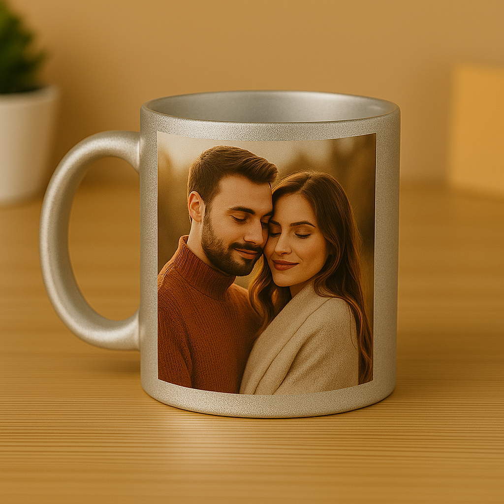 Cherish Wares Personalized Silver Chrome Mug - Premium Print | Perfect Gift for Loved Ones