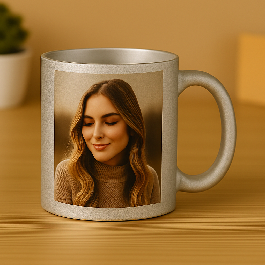 Cherish Wares Personalized Silver Chrome Mug - Premium Print | Perfect Gift for Loved Ones