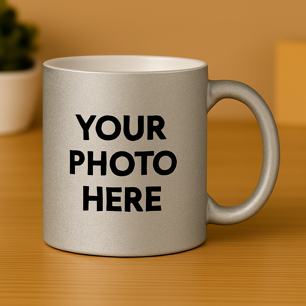 Cherish Wares Personalized Silver Glitter Mug - Premium Print | Perfect Gift for Loved Ones